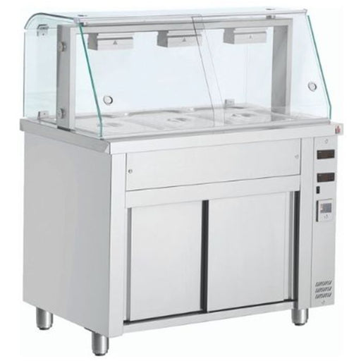 Inomak Bain Marie with glass structure 3 x GN11 MIV711