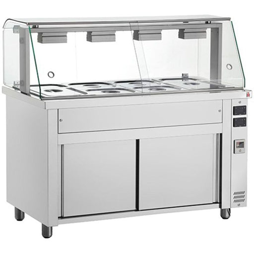 Inomak Bain Marie with glass structure 4x GN11 MIV714