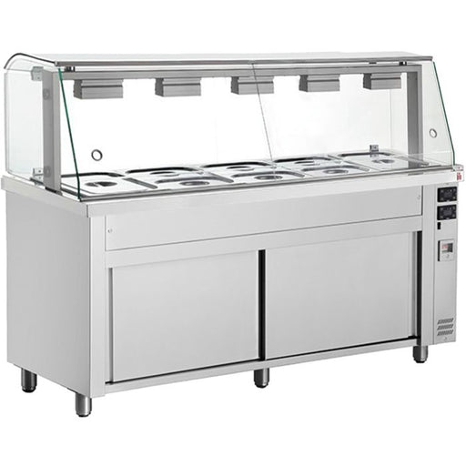 Inomak Bain Marie with glass structure 5 x GN11 MIV718