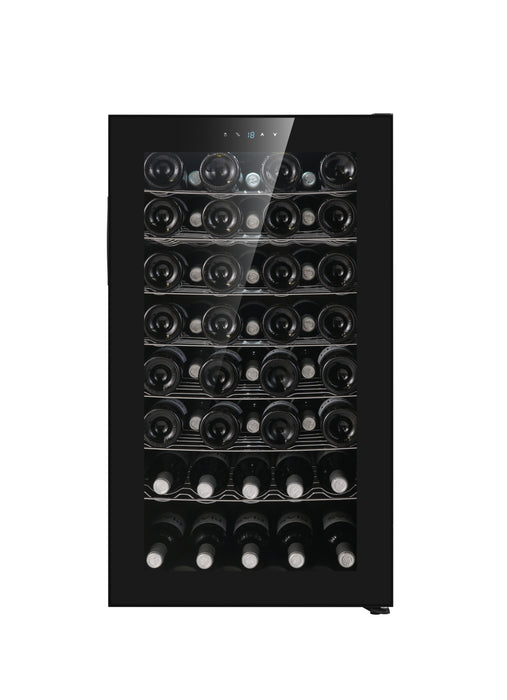 Combisteel 130 litre single glass door freestanding wine cooler with LED lighting