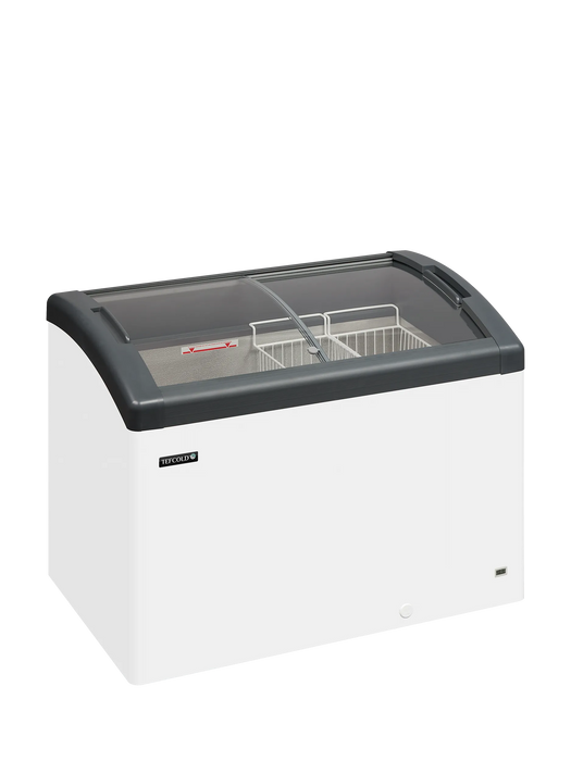 Tefcold Sliding Curved Glass Lid Chest Freezer FOCUS 106 GREY