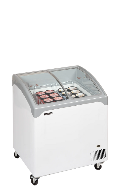 Tefcold Sliding Curved Glass Lid Chest Freezer NIC201SCEB 48859(Substitution for 20129 NIC200SCEB)