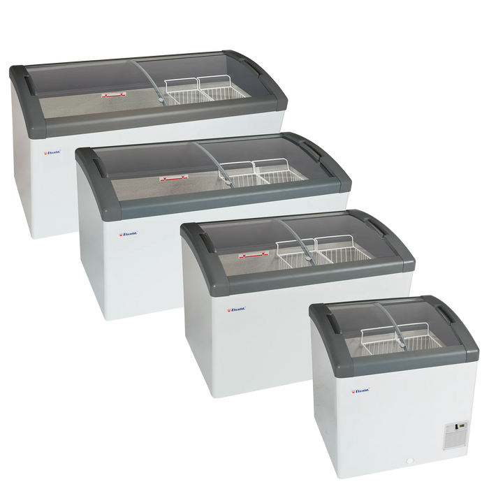 Elcold Sliding Curved Glass Lid Chest Freezer FOCUS 73 33526