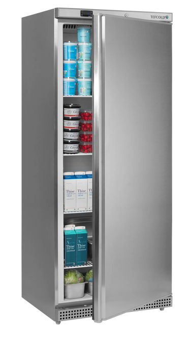Tefcold UR600X1 Solid Door Refrigerator with GN2/1 Shelves Stainless Steel