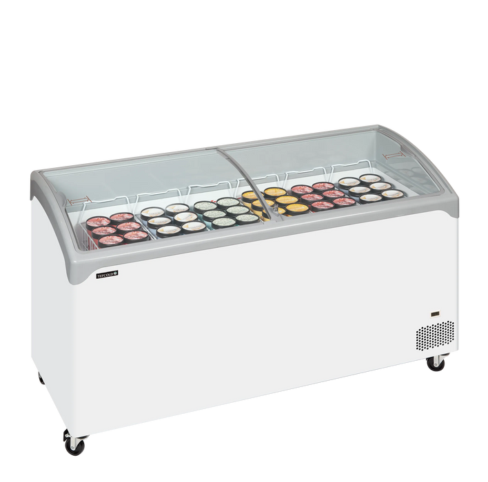 Tefcold Sliding Curved Glass Lid Chest Freezer NIC501SCEB 48865(Substitution for 45510 NIC500SCEB)