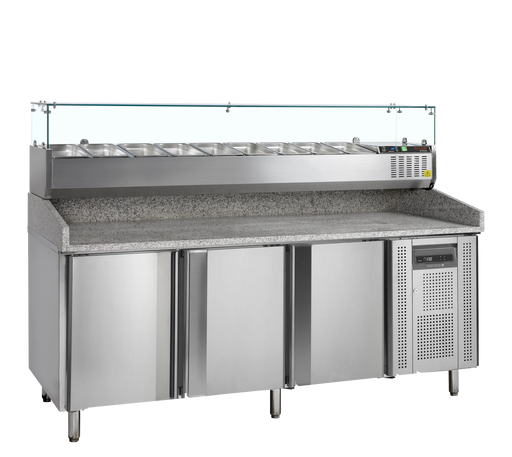 Tefcold Pizza Table with Topping unit PT1300 + GVC38-200 68519(Substitution for 23432 PT1300 + VK38-200)