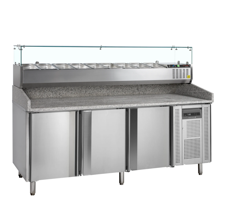 Tefcold Pizza Table with Topping unit PT1300 + GVC38-200 68519(Substitution for 23432 PT1300 + VK38-200)