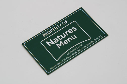 Natures Menu Asset Plate Natures Menu Asset Plate 70 x 40 x 0.3 mm 52123