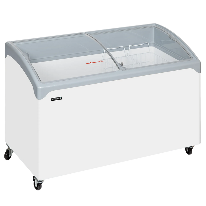 Tefcold Sliding Curved Glass Lid Chest Freezer NIC400SCEB LED
