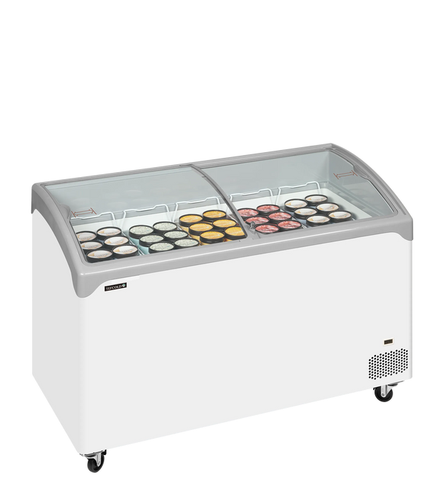 Tefcold Sliding Curved Glass Lid Chest Freezer NIC401SCEB