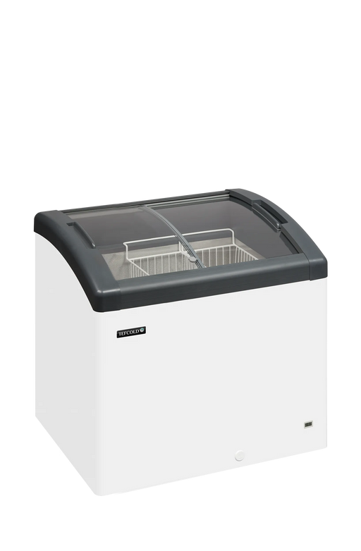 Elcold Sliding Curved Glass Lid Chest Freezer FOCUS 73 GREY 53300