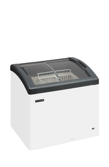 Tefcold Sliding Curved Glass Lid Chest Freezer FOCUS 73 GREY