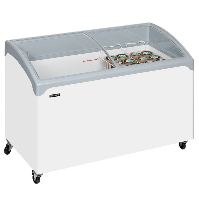 Tefcold Sliding Curved Glass Lid Chest Freezer NIC400SCEB LED