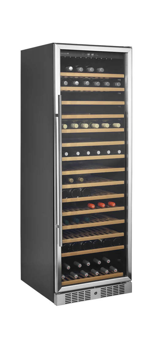 Tefcold TFW400-S wine cooler stocked with bottles