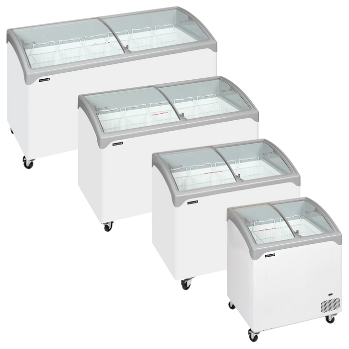 Tefcold Sliding Curved Glass Lid Chest Freezer NIC501SCEB 48865(Substitution for 45510 NIC500SCEB)