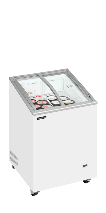 Tefcold Sliding Curved Glass Lid Chest Freezer IC101SCEB