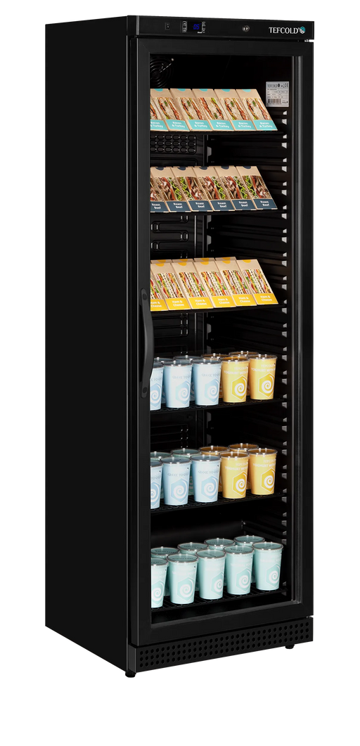 Tefcold Black glass door chiller for excellent display UR400G BLACK