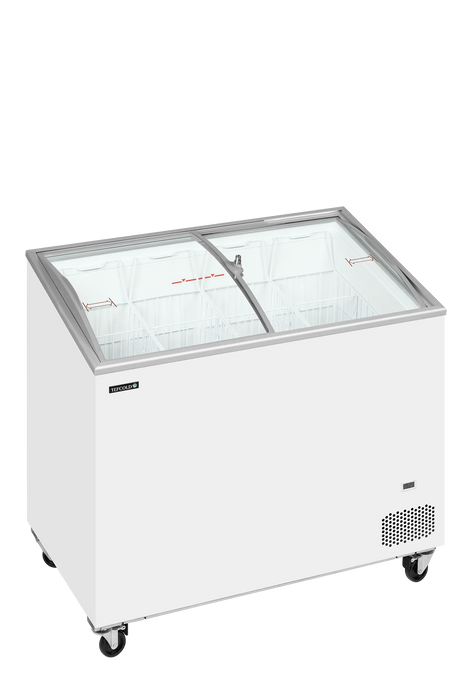 Tefcold Sliding Curved Glass Lid Chest Freezer IC301SCEB