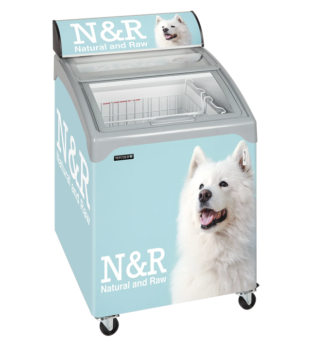 Tefcold Sliding Curved Glass Lid Chest Freezer NIC101CP 48856(Substitution for 22486 NIC100CP)