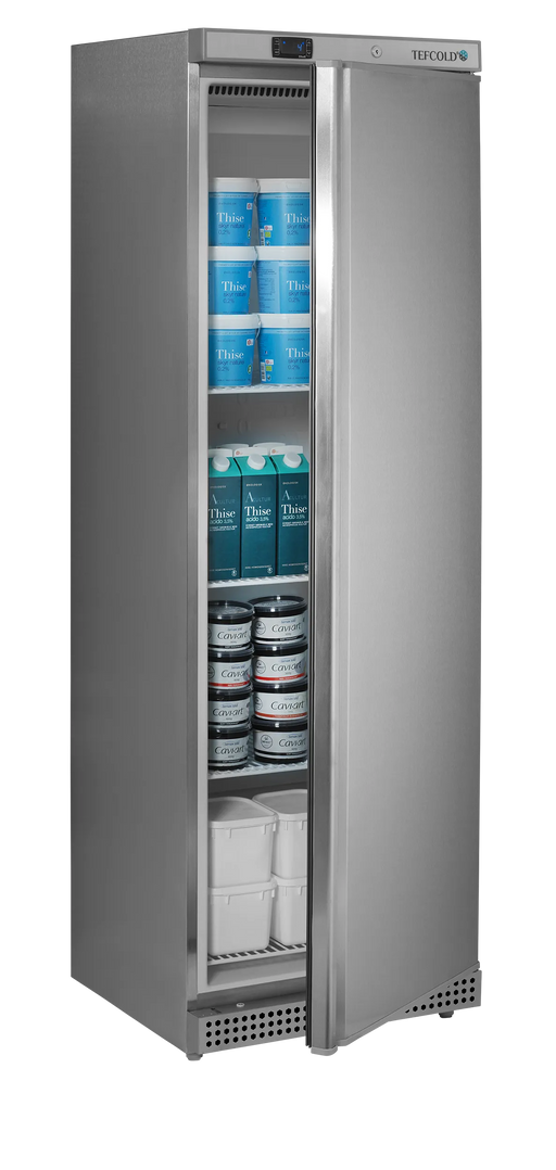 Tefcold UR400X1 Solid Door Refrigerator Stainless Steel