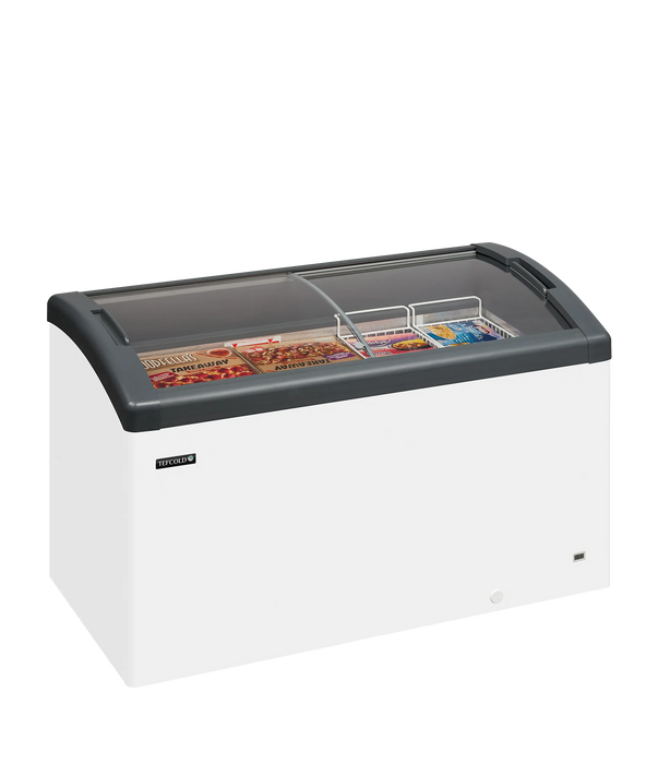 Tefcold Sliding Curved Glass Lid Chest Freezer FOCUS 131 GREY