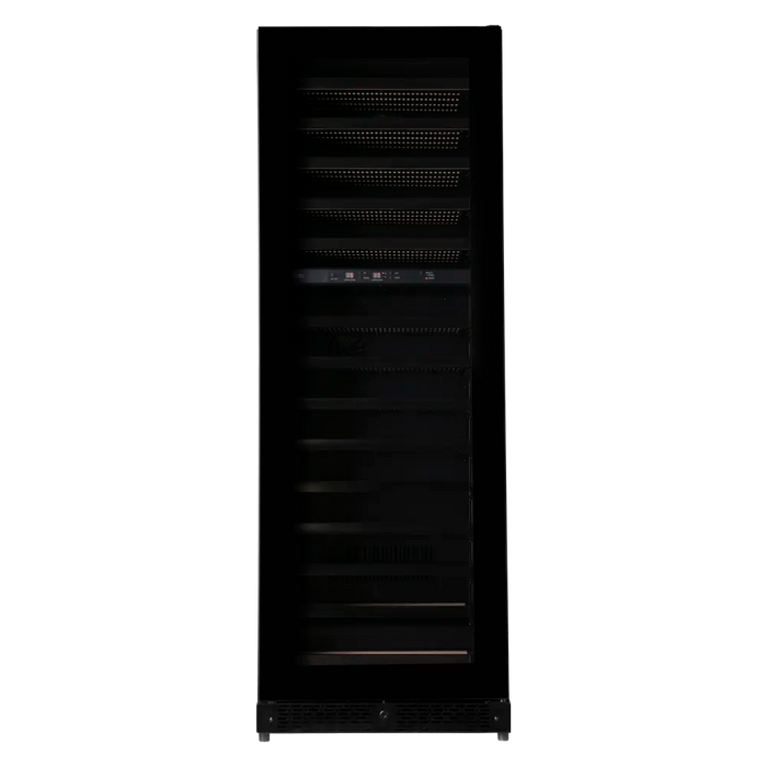 Pevino Imperial Eco 54 bottle dual zone wine cooler, interior shelving view