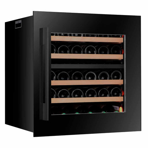 Pevino Majestic 30 Bottle Dual Zone Wine Cooler, black glass front