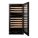 Pevino Majestic 104 bottle dual zone wine cooler, interior shelving view