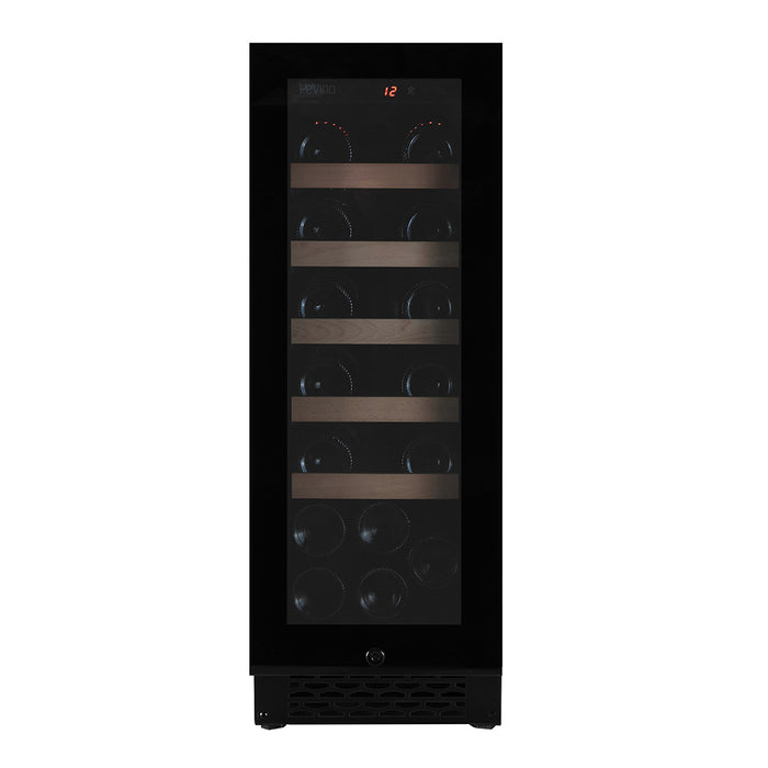 Pevino Majestic wine cooler, 20 bottles, single zone, black glass front