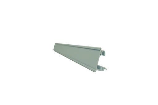 White pricecard holder designed for middle shelf installation on commercial refrigerators view 2