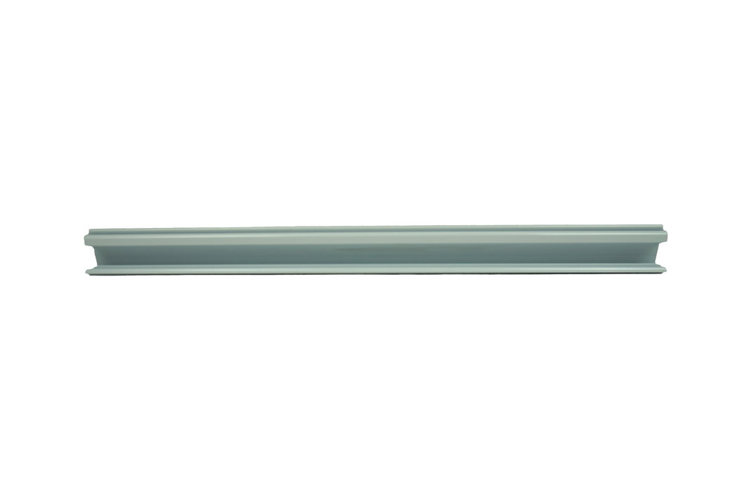 White pricecard holder designed for middle shelf installation on commercial refrigerators view 4