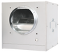 Combisteel inline fan box with 355mm exhaust outlet, compact cube design
