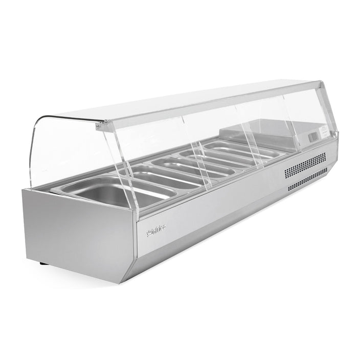 Infrico VIP2300B13CRISTAL refrigerated pizza and sandwich prep display cabinet