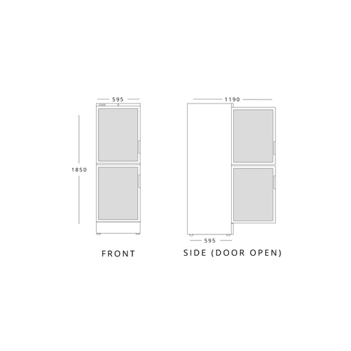 Vestfrost Double Glass Door Refrigerator 377l FKG370