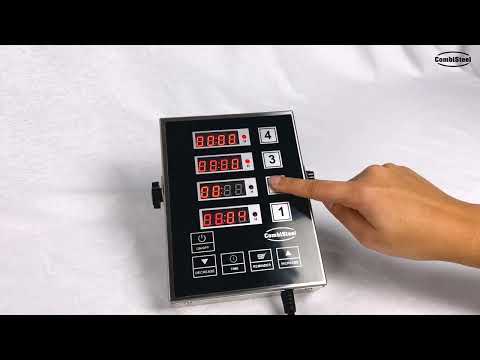 Stainless steel digital kitchen timer with six independent channels, compact countertop design view 2