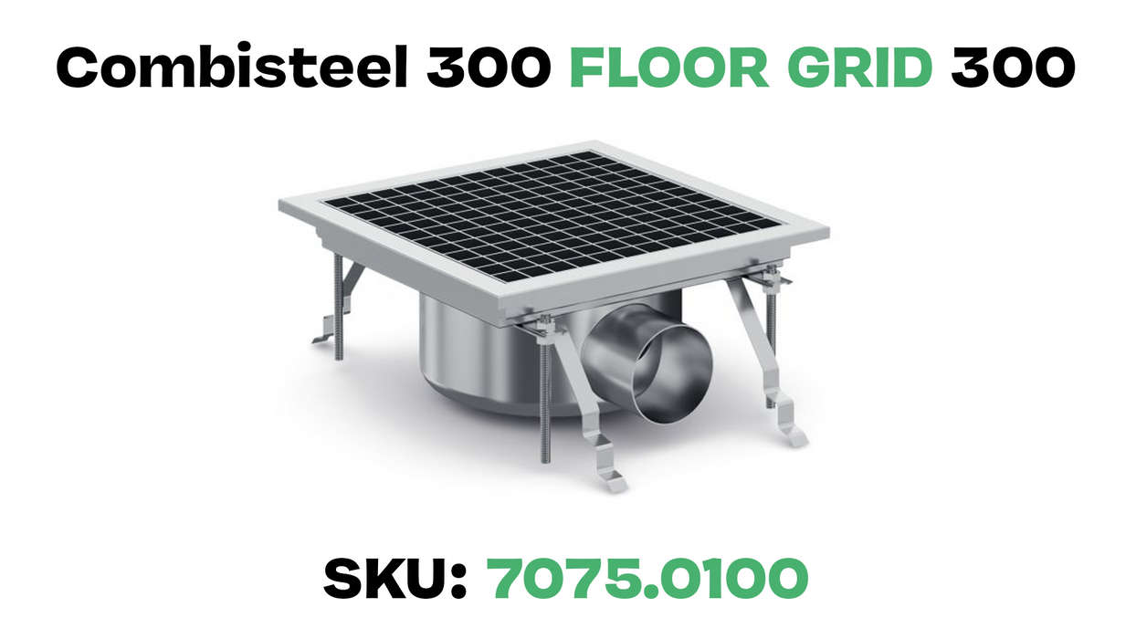 Combisteel GRID 300 stainless steel floor grid, 300mm square view 7