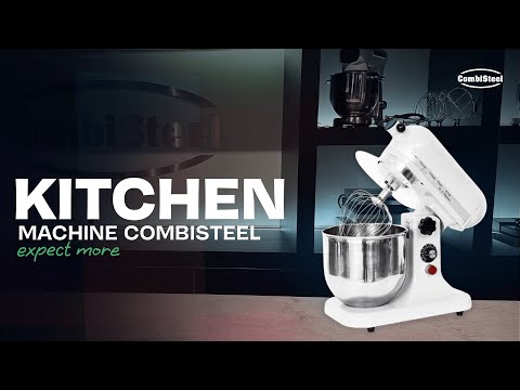 White Combisteel 7 litre tabletop planetary mixer with stainless steel bowl and accessories view 6