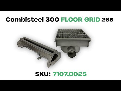 Stainless steel floor drain 300x265mm with dual exit ports view 5