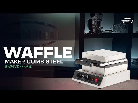 Stainless steel tabletop waffle maker with 240x240mm cooking surface view 5