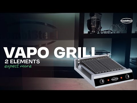Combisteel Vapo Grill 2 Elements tabletop electric griddle with ribbed cooking surface view 5