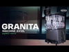 Black tabletop granita machine with two 12-litre bowls and digital display panel view 6