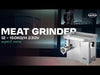 Stainless steel compact meat mincer with three grinding plates and electric motor view 6