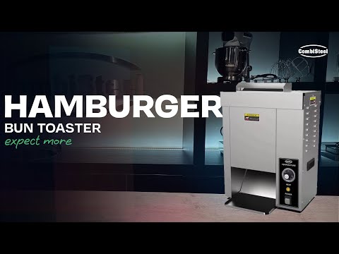 Stainless steel tabletop hamburger bun toaster with control panel view 5