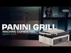 Stainless steel tabletop contact grill with ribbed cooking surface view 5