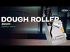 Stainless steel dough roller with 300mm roller drum and adjustable thickness control knob view 4