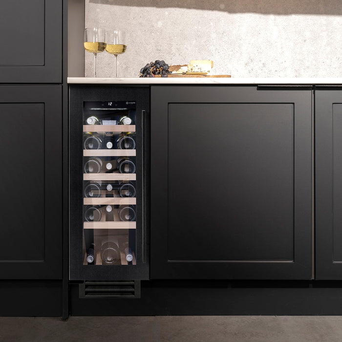 Caple Wi3125BS black steel undercounter wine cooler