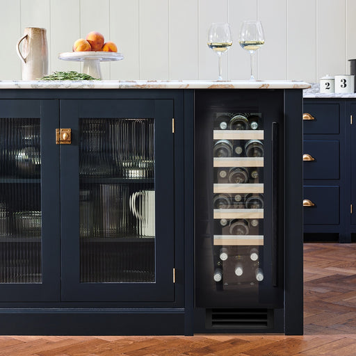 Caple Wi3155BG black glass undercounter wine cooler
