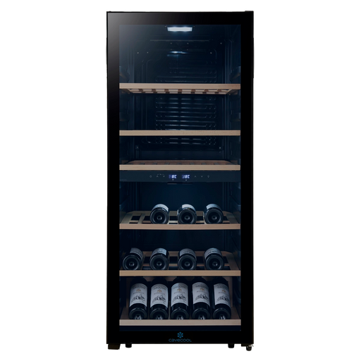 Cavecool Chill Sapphire Special Edition 102 bottle dual zone wine cooler, front view