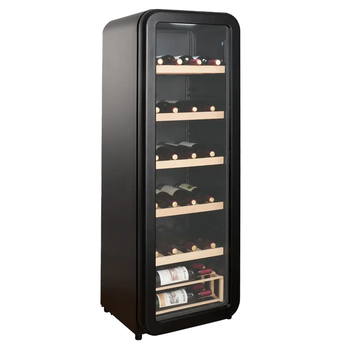 Cavecool Retro Basalt 51 bottle wine cooler, door handle detail