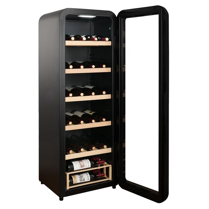 Cavecool Retro Basalt 51 bottle wine cooler, shelf close-up